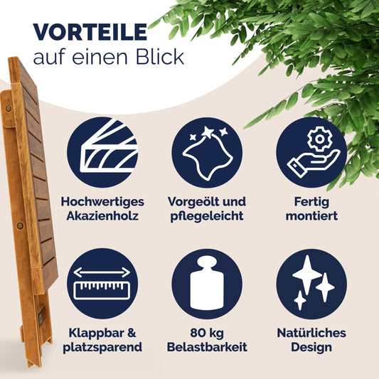 Casaria Beistelltisch Balkon Klappbar Holz Tisch
