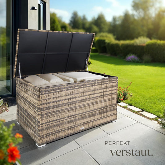 tectake Gartenbox Groß 750L Stauraum Wetterfest Natur