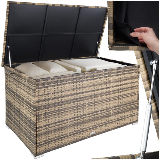 tectake Gartenbox Groß 750L Stauraum Wetterfest Natur