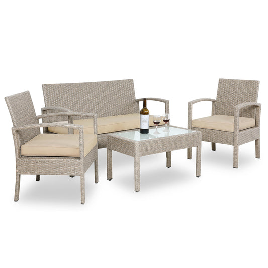 Casaria Garten Lounge Set mit Auflagen 4 Personen